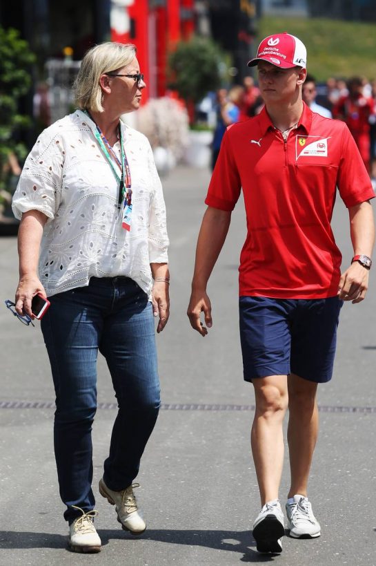 (L to R): Sabine Kehm (GER) Driver Manager with Mick Schumacher (GER) F2 Driver.
27.06.2019. Formula 1 World Championship, Rd 9, Austrian Grand Prix, Spielberg, Austria, Preparation Day.
- www.xpbimages.com, EMail: requests@xpbimages.com - copy of publication required for printed pictures. Every used picture is fee-liable. © Copyright: Moy / XPB Images