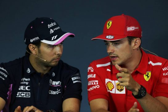 (L to R): Sergio Perez (MEX) Racing Point F1 Team and Charles Leclerc (MON) Ferrari in the FIA Press Conference.
27.06.2019. Formula 1 World Championship, Rd 9, Austrian Grand Prix, Spielberg, Austria, Preparation Day.
- www.xpbimages.com, EMail: requests@xpbimages.com - copy of publication required for printed pictures. Every used picture is fee-liable. © Copyright: Moy / XPB Images