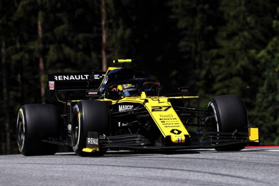 Nico Hulkenberg (GER) Renault F1 Team RS19.
28.06.2019. Formula 1 World Championship, Rd 9, Austrian Grand Prix, Spielberg, Austria, Practice Day.
- www.xpbimages.com, EMail: requests@xpbimages.com - copy of publication required for printed pictures. Every used picture is fee-liable. © Copyright: Photo4 / XPB Images