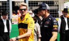 Nico Hulkenberg (GER) Renault Sport F1 Team and Max Verstappen (NLD) Red Bull Racing on the drivers parade.