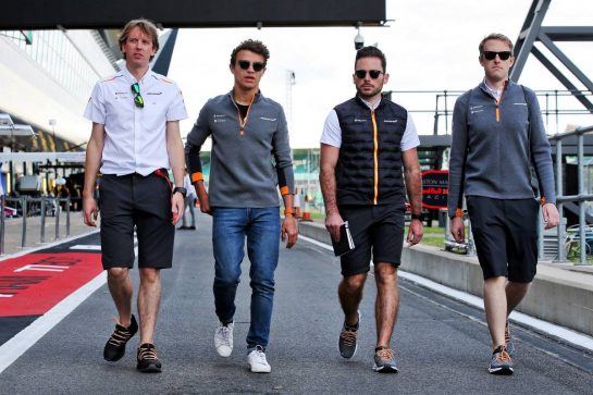 Lando Norris (GBR) McLaren walks the circuit with the team.
11.07.2019. Formula 1 World Championship, Rd 10, British Grand Prix, Silverstone, England, Preparation Day.
- www.xpbimages.com, EMail: requests@xpbimages.com - copy of publication required for printed pictures. Every used picture is fee-liable. © Copyright: Batchelor / XPB Images