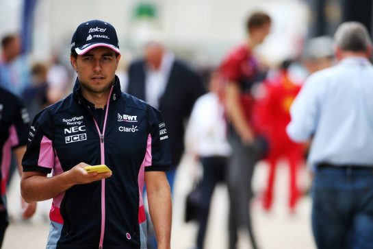 Sergio Perez (MEX) Racing Point F1 Team.
11.07.2019. Formula 1 World Championship, Rd 10, British Grand Prix, Silverstone, England, Preparation Day.
- www.xpbimages.com, EMail: requests@xpbimages.com - copy of publication required for printed pictures. Every used picture is fee-liable. © Copyright: Batchelor / XPB Images