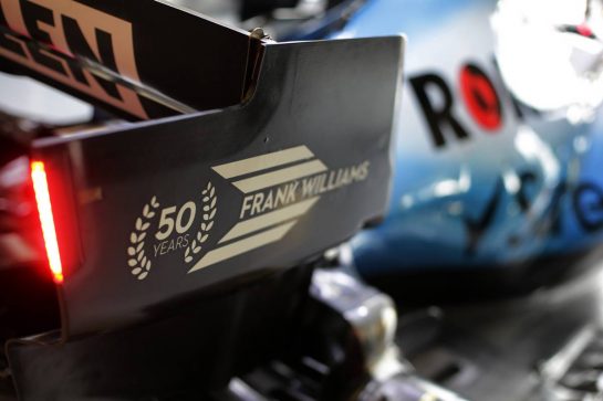 Williams Racing FW42 celebrates 50 years in F1 for Frank Williams (GBR) Williams Team Owner.
11.07.2019. Formula 1 World Championship, Rd 10, British Grand Prix, Silverstone, England, Preparation Day.
- www.xpbimages.com, EMail: requests@xpbimages.com - copy of publication required for printed pictures. Every used picture is fee-liable. © Copyright: Bearne / XPB Images