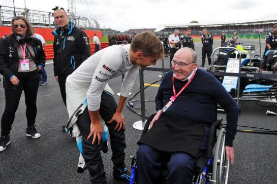 Frank Williams (GBR) Williams Team Owner and George Russell (GBR) Williams Racing on the grid.
14.07.2019. Formula 1 World Championship, Rd 10, British Grand Prix, Silverstone, England, Race Day.
- www.xpbimages.com, EMail: requests@xpbimages.com - copy of publication required for printed pictures. Every used picture is fee-liable. © Copyright: Bearne / XPB Images