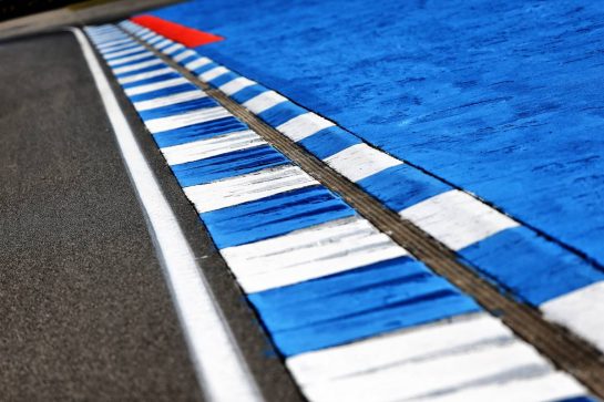 Circuit atmosphere - kerb detail.
25.07.2019. Formula 1 World Championship, Rd 11, German Grand Prix, Hockenheim, Germany, Preparation Day.
- www.xpbimages.com, EMail: requests@xpbimages.com - copy of publication required for printed pictures. Every used picture is fee-liable. © Copyright: Moy / XPB Images
