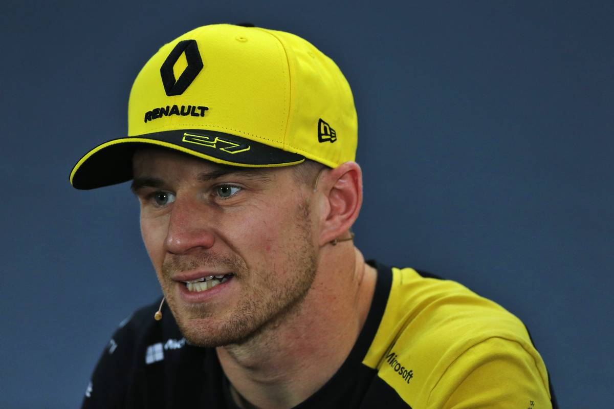 Nico Hulkenberg (GER) Renault F1 Team in the FIA Press Conference.
