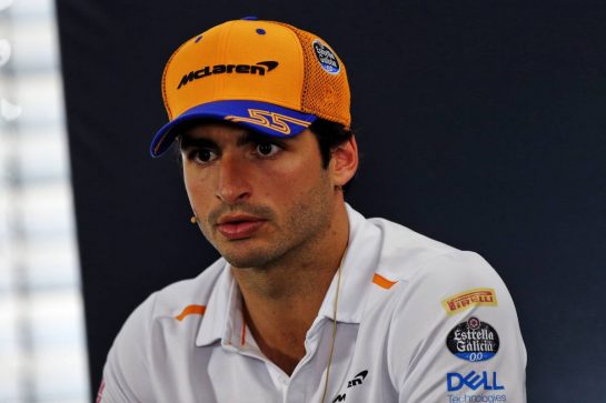 Carlos Sainz Jr (ESP) McLaren in the FIA Press Conference.
25.07.2019. Formula 1 World Championship, Rd 11, German Grand Prix, Hockenheim, Germany, Preparation Day.
- www.xpbimages.com, EMail: requests@xpbimages.com - copy of publication required for printed pictures. Every used picture is fee-liable. © Copyright: Moy / XPB Images
