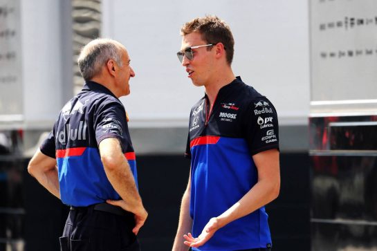 (L to R): Felix Rosenqvist (SWE) with Daniil Kvyat (RUS) Scuderia Toro Rosso.
25.07.2019. Formula 1 World Championship, Rd 11, German Grand Prix, Hockenheim, Germany, Preparation Day.
- www.xpbimages.com, EMail: requests@xpbimages.com - copy of publication required for printed pictures. Every used picture is fee-liable. © Copyright: Photo4 / XPB Images