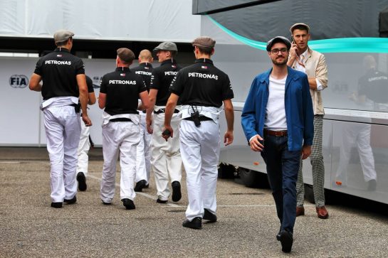 Mercedes AMG F1 in vintage clothing.
27.07.2019. Formula 1 World Championship, Rd 11, German Grand Prix, Hockenheim, Germany, Qualifying Day.
- www.xpbimages.com, EMail: requests@xpbimages.com - copy of publication required for printed pictures. Every used picture is fee-liable. © Copyright: Moy / XPB Images