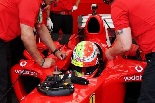 Mick Schumacher (GER) Ferrari Test Driver in the Ferrari F2003-GA driven by his father Michael Schumacher.
27.07.2019. Formula 1 World Championship, Rd 11, German Grand Prix, Hockenheim, Germany, Qualifying Day.
- www.xpbimages.com, EMail: requests@xpbimages.com - copy of publication required for printed pictures. Every used picture is fee-liable. © Copyright: Batchelor / XPB Images