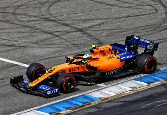 Lando Norris (GBR) McLaren MCL34.
27.07.2019. Formula 1 World Championship, Rd 11, German Grand Prix, Hockenheim, Germany, Qualifying Day.
- www.xpbimages.com, EMail: requests@xpbimages.com - copy of publication required for printed pictures. Every used picture is fee-liable. © Copyright: Moy / XPB Images