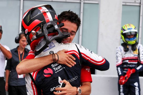 Race winner Arthur Leclerc (MON) Alfa Romeo Junior Team Formula 4 Driver, celebrates in parc ferme with brother Charles Leclerc (MON) Ferrari.
28.07.2019. Formula 1 World Championship, Rd 11, German Grand Prix, Hockenheim, Germany, Race Day.
- www.xpbimages.com, EMail: requests@xpbimages.com - copy of publication required for printed pictures. Every used picture is fee-liable. © Copyright: Moy / XPB Images