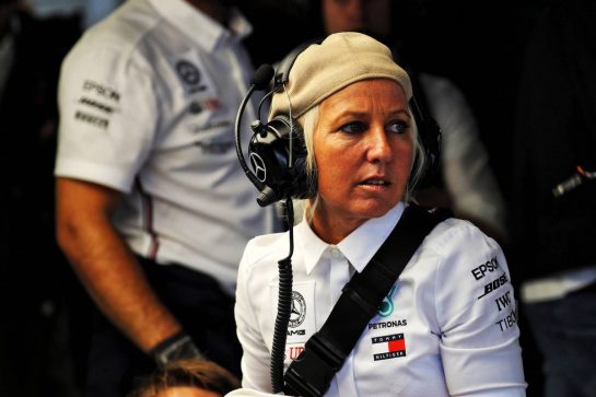 Angela Cullen (NZL) Mercedes AMG F1 Physiotherapist.
28.07.2019. Formula 1 World Championship, Rd 11, German Grand Prix, Hockenheim, Germany, Race Day.
- www.xpbimages.com, EMail: requests@xpbimages.com - copy of publication required for printed pictures. Every used picture is fee-liable. © Copyright: Photo4 / XPB Images