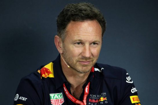 Christian Horner (GBR) Red Bull Racing Team Principal in the FIA Press Conference.
02.08.2019. Formula 1 World Championship, Rd 12, Hungarian Grand Prix, Budapest, Hungary, Practice Day.
 - www.xpbimages.com, EMail: requests@xpbimages.com - copy of publication required for printed pictures. Every used picture is fee-liable. © Copyright: Bearne / XPB Images
