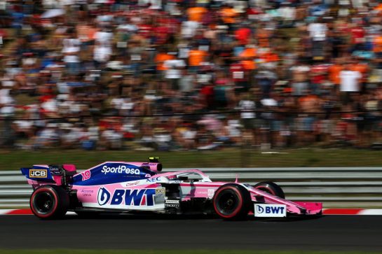 Lance Stroll (CDN) Racing Point F1 Team RP19.
04.08.2019. Formula 1 World Championship, Rd 12, Hungarian Grand Prix, Budapest, Hungary, Race Day.
- www.xpbimages.com, EMail: requests@xpbimages.com - copy of publication required for printed pictures. Every used picture is fee-liable. © Copyright: Batchelor / XPB Images