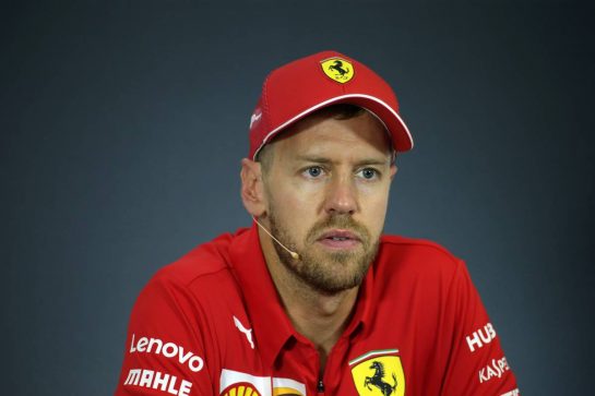 Sebastian Vettel (GER) Ferrari in the post race FIA Press Conference.
04.08.2019. Formula 1 World Championship, Rd 12, Hungarian Grand Prix, Budapest, Hungary, Race Day.
 - www.xpbimages.com, EMail: requests@xpbimages.com - copy of publication required for printed pictures. Every used picture is fee-liable. © Copyright: Bearne / XPB Images