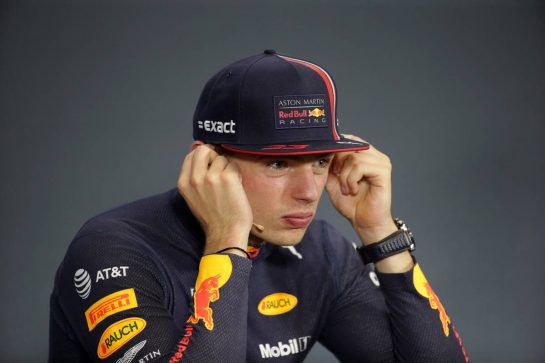 Max Verstappen (NLD) Red Bull Racing in the post race FIA Press Conference.
04.08.2019. Formula 1 World Championship, Rd 12, Hungarian Grand Prix, Budapest, Hungary, Race Day.
 - www.xpbimages.com, EMail: requests@xpbimages.com - copy of publication required for printed pictures. Every used picture is fee-liable. © Copyright: Bearne / XPB Images