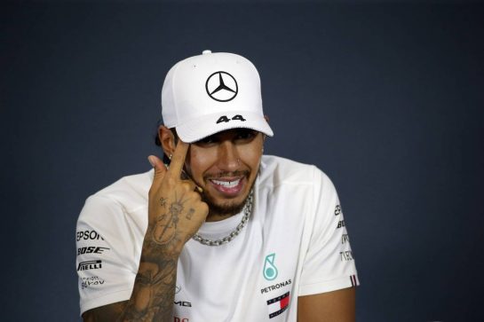 Lewis Hamilton (GBR) Mercedes AMG F1 in the post race FIA Press Conference.
04.08.2019. Formula 1 World Championship, Rd 12, Hungarian Grand Prix, Budapest, Hungary, Race Day.
 - www.xpbimages.com, EMail: requests@xpbimages.com - copy of publication required for printed pictures. Every used picture is fee-liable. © Copyright: Bearne / XPB Images
