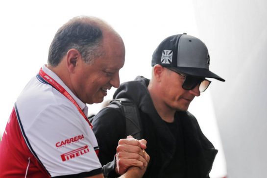 Kimi Raikkonen (FIN) Alfa Romeo Racing with Frederic Vasseur (FRA) Alfa Romeo Racing Team Principal.
29.08.2019. Formula 1 World Championship, Rd 13, Belgian Grand Prix, Spa Francorchamps, Belgium, Preparation Day.
- www.xpbimages.com, EMail: requests@xpbimages.com - copy of publication required for printed pictures. Every used picture is fee-liable. © Copyright: Bearne / XPB Images