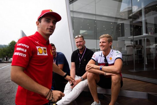 Charles Leclerc (MON) Ferrari with Marcus Ericsson (SWE) Alfa Romeo Racing Third Driver.
29.08.2019. Formula 1 World Championship, Rd 13, Belgian Grand Prix, Spa Francorchamps, Belgium, Preparation Day.
- www.xpbimages.com, EMail: requests@xpbimages.com - copy of publication required for printed pictures. Every used picture is fee-liable. © Copyright: Price / XPB Images