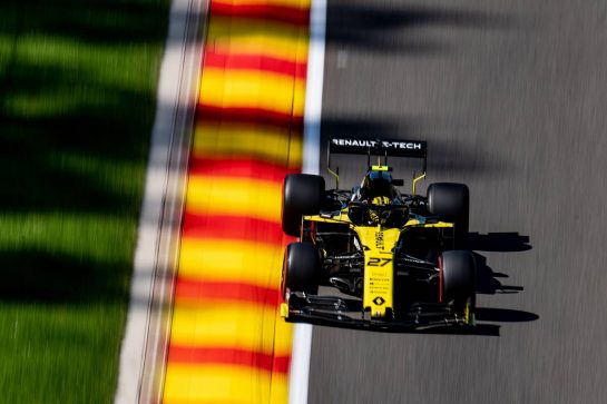 Nico Hulkenberg (GER) Renault F1 Team RS19.
30.08.2019. Formula 1 World Championship, Rd 13, Belgian Grand Prix, Spa Francorchamps, Belgium, Practice Day.
- www.xpbimages.com, EMail: requests@xpbimages.com - copy of publication required for printed pictures. Every used picture is fee-liable. © Copyright: Price / XPB Images