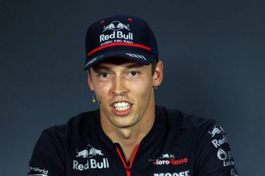 Daniil Kvyat (RUS) Scuderia Toro Rosso in the FIA Press Conference.
01.08.2019. Formula 1 World Championship, Rd 12, Hungarian Grand Prix, Budapest, Hungary, Preparation Day.
- www.xpbimages.com, EMail: requests@xpbimages.com - copy of publication required for printed pictures. Every used picture is fee-liable. © Copyright: Bearne / XPB Images