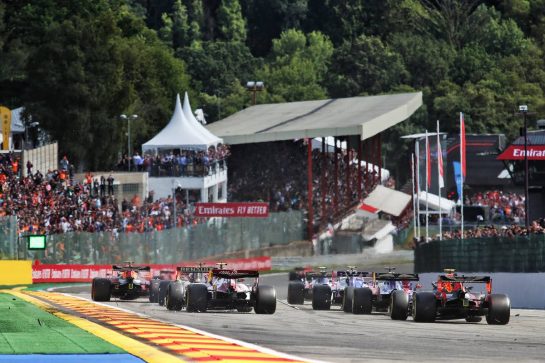 The start of the race.
01.09.2019. Formula 1 World Championship, Rd 13, Belgian Grand Prix, Spa Francorchamps, Belgium, Race Day.
- www.xpbimages.com, EMail: requests@xpbimages.com - copy of publication required for printed pictures. Every used picture is fee-liable. © Copyright: Charniaux / XPB Images
