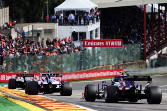 Sergio Perez (MEX) Racing Point F1 Team RP19.
01.09.2019. Formula 1 World Championship, Rd 13, Belgian Grand Prix, Spa Francorchamps, Belgium, Race Day.
- www.xpbimages.com, EMail: requests@xpbimages.com - copy of publication required for printed pictures. Every used picture is fee-liable. © Copyright: Charniaux / XPB Images