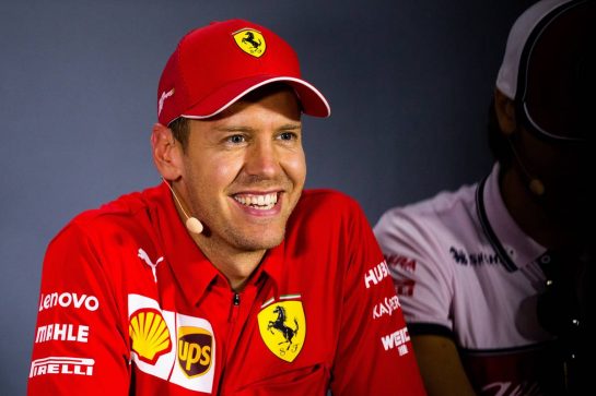 Sebastian Vettel (GER) Ferrari in the FIA Press Conference.
05.09.2019. Formula 1 World Championship, Rd 14, Italian Grand Prix, Monza, Italy, Preparation Day.
- www.xpbimages.com, EMail: requests@xpbimages.com - copy of publication required for printed pictures. Every used picture is fee-liable. © Copyright: Filipe / XPB Images