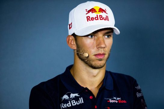 Pierre Gasly (FRA) Scuderia Toro Rosso in the FIA Press Conference.
05.09.2019. Formula 1 World Championship, Rd 14, Italian Grand Prix, Monza, Italy, Preparation Day.
- www.xpbimages.com, EMail: requests@xpbimages.com - copy of publication required for printed pictures. Every used picture is fee-liable. © Copyright: Filipe / XPB Images