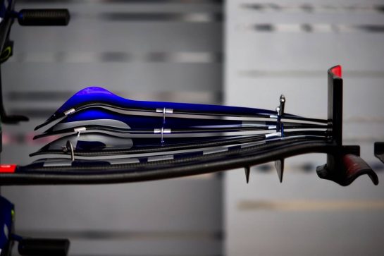 Scuderia Toro Rosso STR14 front wing detail.
05.09.2019. Formula 1 World Championship, Rd 14, Italian Grand Prix, Monza, Italy, Preparation Day.
- www.xpbimages.com, EMail: requests@xpbimages.com - copy of publication required for printed pictures. Every used picture is fee-liable. © Copyright: Filipe / XPB Images