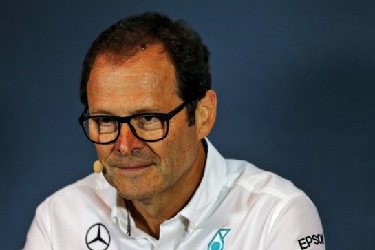 Aldo Costa (ITA) Mercedes AMG F1 Technical Adviser in the FIA Press Conference.
06.09.2019. Formula 1 World Championship, Rd 14, Italian Grand Prix, Monza, Italy, Practice Day.
- www.xpbimages.com, EMail: requests@xpbimages.com - copy of publication required for printed pictures. Every used picture is fee-liable. © Copyright: Moy / XPB Images