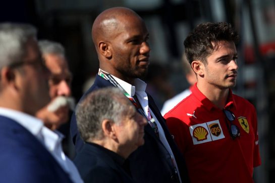 Jean Todt (FIA), Angelo Sticchi Damiani (ITA), Didier Drogba (FRA) and Charles Leclerc (FRA), Scuderia Ferrari unveiling the latest Global Road Safety Campaign.
07.09.2019. Formula 1 World Championship, Rd 14, Italian Grand Prix, Monza, Italy, Qualifying Day.
- www.xpbimages.com, EMail: requests@xpbimages.com - copy of publication required for printed pictures. Every used picture is fee-liable. © Copyright: Charniaux / XPB Images