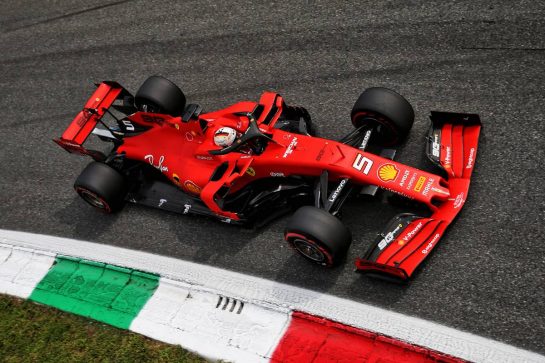 Sebastian Vettel (GER) Ferrari SF90.
07.09.2019. Formula 1 World Championship, Rd 14, Italian Grand Prix, Monza, Italy, Qualifying Day.
- www.xpbimages.com, EMail: requests@xpbimages.com - copy of publication required for printed pictures. Every used picture is fee-liable. © Copyright: Moy / XPB Images