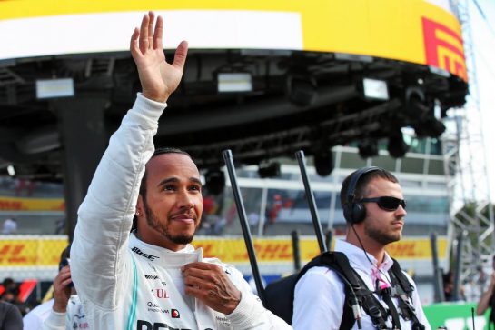 Lewis Hamilton (GBR) Mercedes AMG F1 celebrates his second position in qualifying parc ferme.
07.09.2019. Formula 1 World Championship, Rd 14, Italian Grand Prix, Monza, Italy, Qualifying Day.
- www.xpbimages.com, EMail: requests@xpbimages.com - copy of publication required for printed pictures. Every used picture is fee-liable. © Copyright: Batchelor / XPB Images