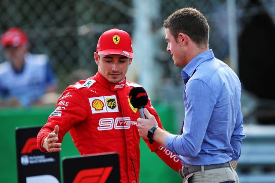 Charles Leclerc (MON) Ferrari with Paul di Resta (GBR) Sky Sports F1 Presenter in qualifying parc ferme.
07.09.2019. Formula 1 World Championship, Rd 14, Italian Grand Prix, Monza, Italy, Qualifying Day.
- www.xpbimages.com, EMail: requests@xpbimages.com - copy of publication required for printed pictures. Every used picture is fee-liable. © Copyright: Filipe / XPB Images