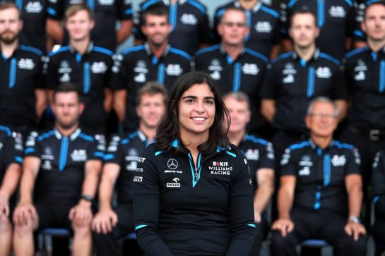 Jamie Chadwick (GBR) Williams Racing Development Driver at a team photograph.
07.09.2019. Formula 1 World Championship, Rd 14, Italian Grand Prix, Monza, Italy, Qualifying Day.
- www.xpbimages.com, EMail: requests@xpbimages.com - copy of publication required for printed pictures. Every used picture is fee-liable. © Copyright: Moy / XPB Images