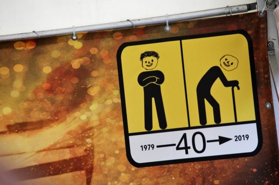 Jody Scheckter (RSA) - modified badge illustrating 40 years since he won the F1 World Championship.
08.09.2019. Formula 1 World Championship, Rd 14, Italian Grand Prix, Monza, Italy, Race Day.
- www.xpbimages.com, EMail: requests@xpbimages.com - copy of publication required for printed pictures. Every used picture is fee-liable. © Copyright: Batchelor / XPB Images