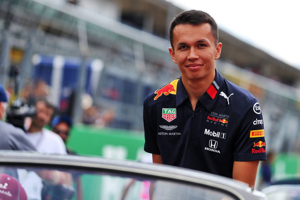 Alexander Albon (THA) Red Bull Racing on the drivers parade.