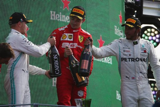 Valtteri Bottas (FIN) Mercedes AMG F1 W10 with Charles Leclerc (MON) Ferrari SF90 and Lewis Hamilton (GBR) Mercedes AMG F1 W10.
08.09.2019. Formula 1 World Championship, Rd 14, Italian Grand Prix, Monza, Italy, Race Day.
- www.xpbimages.com, EMail: requests@xpbimages.com - copy of publication required for printed pictures. Every used picture is fee-liable. © Copyright: Batchelor / XPB Images