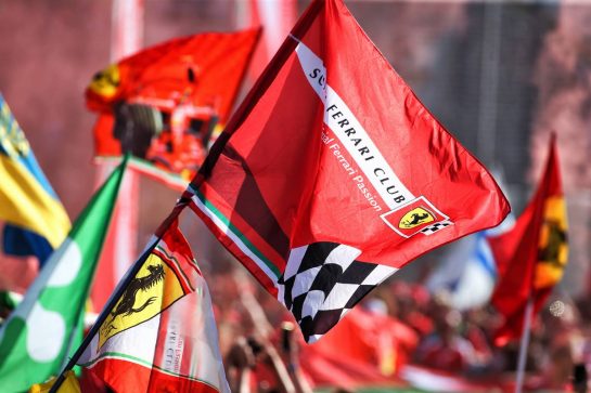 Ferrari fans celebrate at the podium.
08.09.2019. Formula 1 World Championship, Rd 14, Italian Grand Prix, Monza, Italy, Race Day.
- www.xpbimages.com, EMail: requests@xpbimages.com - copy of publication required for printed pictures. Every used picture is fee-liable. © Copyright: Charniaux / XPB Images