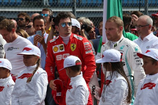 Charles Leclerc (MON) Ferrari SF90 and Valtteri Bottas (FIN) Mercedes AMG F1 W10.
08.09.2019. Formula 1 World Championship, Rd 14, Italian Grand Prix, Monza, Italy, Race Day.
- www.xpbimages.com, EMail: requests@xpbimages.com - copy of publication required for printed pictures. Every used picture is fee-liable. © Copyright: Batchelor / XPB Images