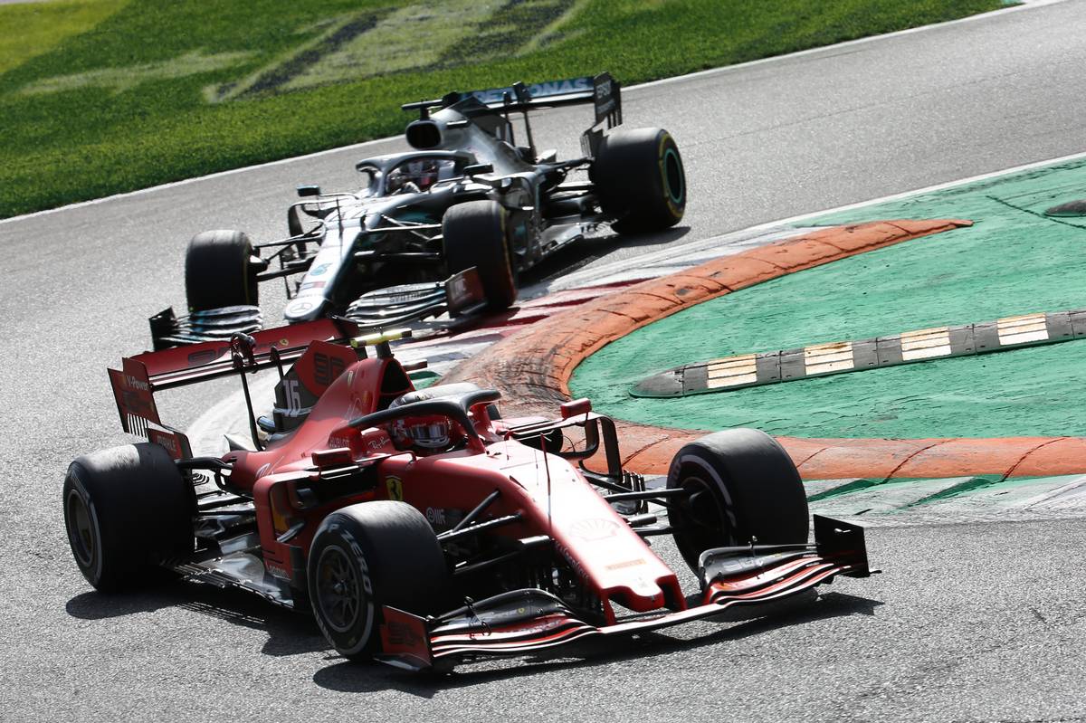 Italian Grand Prix: Charles Leclerc (MON) Ferrari SF90 leads Lewis Hamilton 