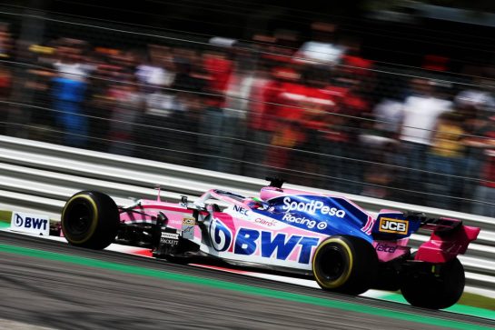 Sergio Perez (MEX) Racing Point F1 Team RP19.
08.09.2019. Formula 1 World Championship, Rd 14, Italian Grand Prix, Monza, Italy, Race Day.
- www.xpbimages.com, EMail: requests@xpbimages.com - copy of publication required for printed pictures. Every used picture is fee-liable. © Copyright: Moy / XPB Images