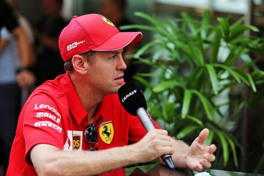 Sebastian Vettel (GER) Ferrari.
19.09.2019. Formula 1 World Championship, Rd 15, Singapore Grand Prix, Marina Bay Street Circuit, Singapore, Preparation Day.
- www.xpbimages.com, EMail: requests@xpbimages.com - copy of publication required for printed pictures. Every used picture is fee-liable. © Copyright: Moy / XPB Images