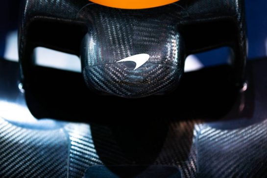 McLaren MCL34 nosecone.
19.09.2019. Formula 1 World Championship, Rd 15, Singapore Grand Prix, Marina Bay Street Circuit, Singapore, Preparation Day.
- www.xpbimages.com, EMail: requests@xpbimages.com - copy of publication required for printed pictures. Every used picture is fee-liable. © Copyright: Dungan / XPB Images