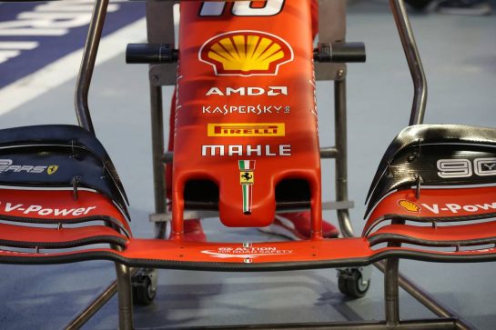 Ferrari front wing and nose cone.
19.09.2019. Formula 1 World Championship, Rd 15, Singapore Grand Prix, Marina Bay Street Circuit, Singapore, Preparation Day.
- www.xpbimages.com, EMail: requests@xpbimages.com - copy of publication required for printed pictures. Every used picture is fee-liable. © Copyright: Batchelor / XPB Images