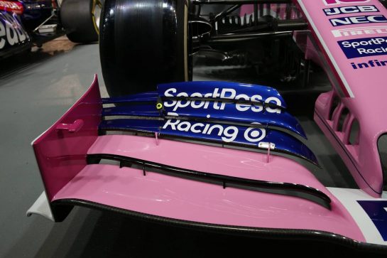 Racing Point front wing and nose cone
19.09.2019. Formula 1 World Championship, Rd 15, Singapore Grand Prix, Marina Bay Street Circuit, Singapore, Preparation Day.
- www.xpbimages.com, EMail: requests@xpbimages.com - copy of publication required for printed pictures. Every used picture is fee-liable. © Copyright: Batchelor / XPB Images