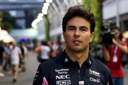 Sergio Perez (MEX) Racing Point F1 Team.
19.09.2019. Formula 1 World Championship, Rd 15, Singapore Grand Prix, Marina Bay Street Circuit, Singapore, Preparation Day.
- www.xpbimages.com, EMail: requests@xpbimages.com - copy of publication required for printed pictures. Every used picture is fee-liable. © Copyright: Photo4 / XPB Images