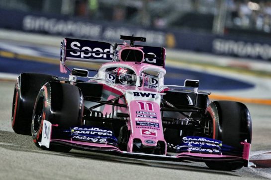 Sergio Perez (MEX) Racing Point F1 Team RP19.
21.09.2019. Formula 1 World Championship, Rd 15, Singapore Grand Prix, Marina Bay Street Circuit, Singapore, Qualifying Day.
- www.xpbimages.com, EMail: requests@xpbimages.com - copy of publication required for printed pictures. Every used picture is fee-liable. © Copyright: Moy / XPB Images